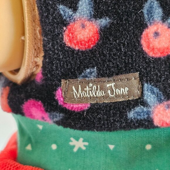 Matilda Jane Caroling Away Doll Clothes Red Tulle Top & Blue Velour Ruffle Pants - Picture 3 of 13